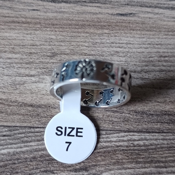 Dandelion silver ring sz 7 - Picture 2 of 3